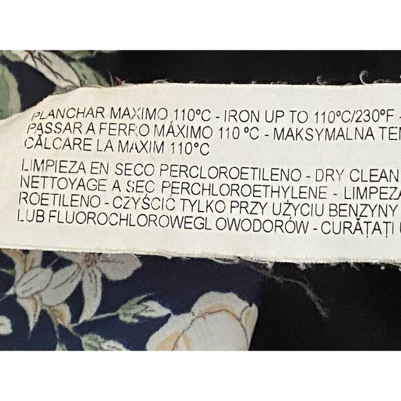 Zara Women's Long‎ Sleeve Multi Color Floral Shirt Blouse Size XS Made in Spain - Picture 15 of 16